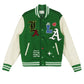 Lifted Anchors State Chenille Patch Varsity Jacket Green