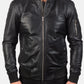 Bomia Ma-1 Black Leather Bomber Jacket