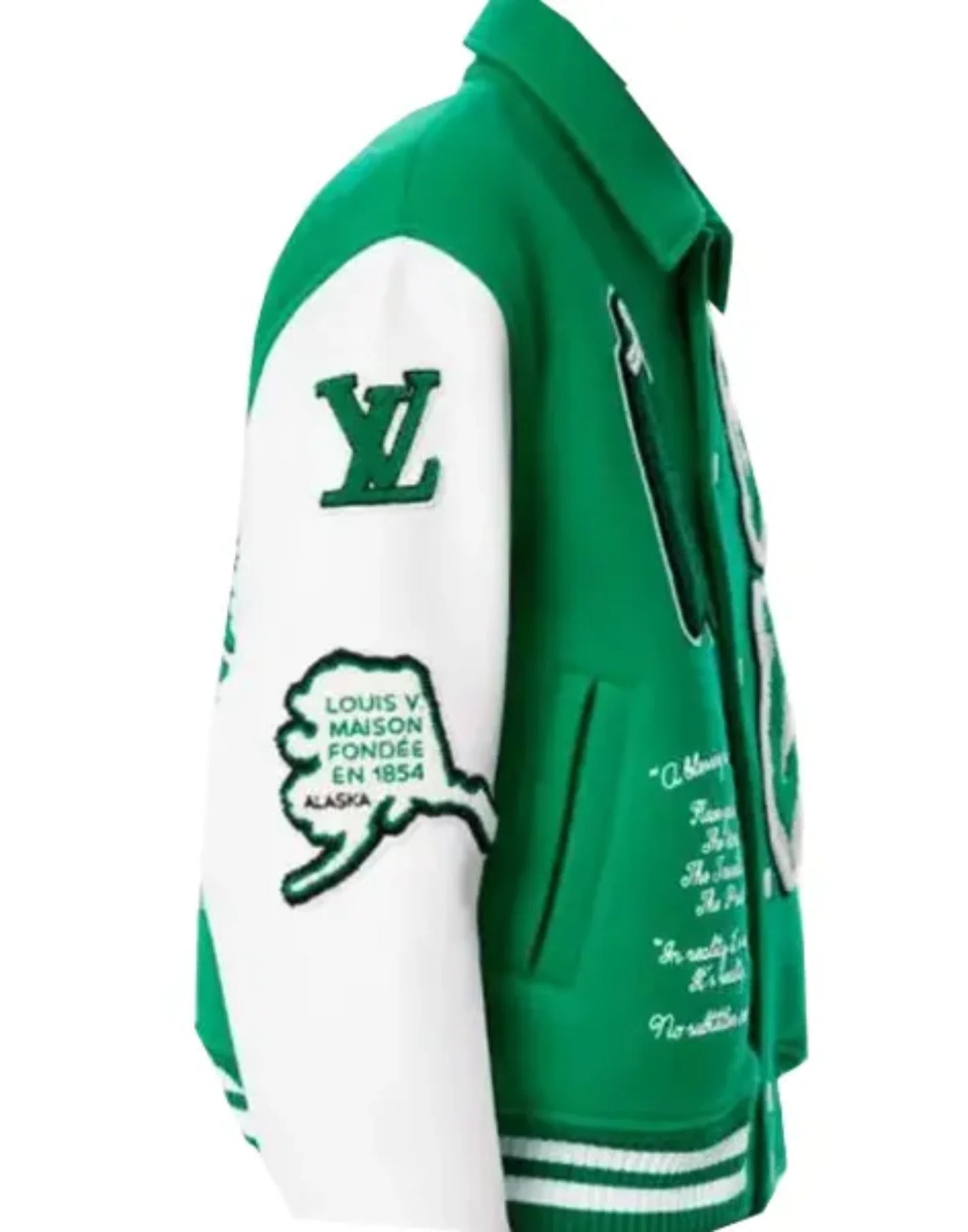 Louis Vuitton Varsity Green Leather Jacket