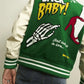 Lifted Anchors State Chenille Patch Varsity Jacket Green