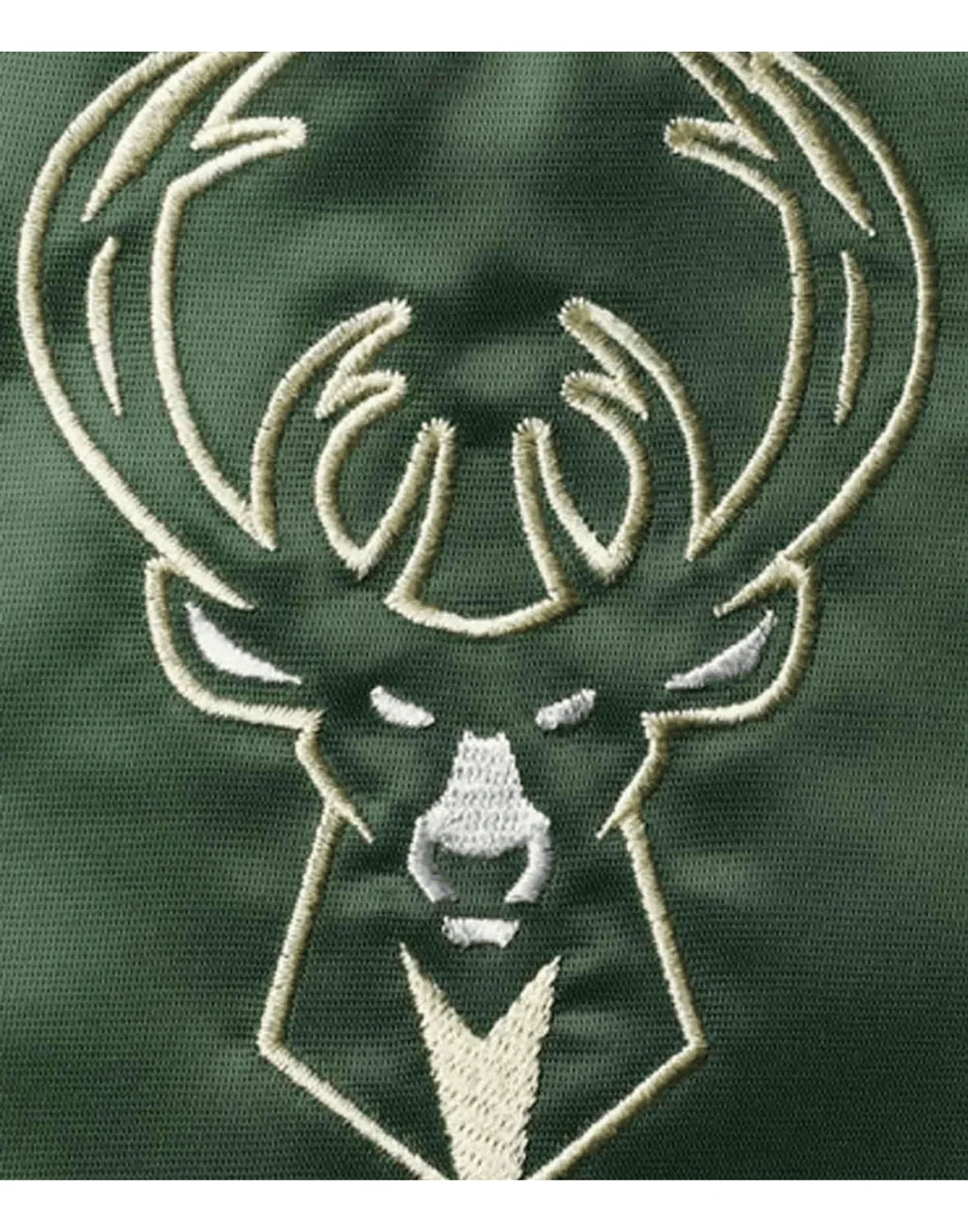 Cream And Green Milwaukee Bucks Satin Jacket