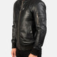 Bomia Ma-1 Black Leather Bomber Jacket