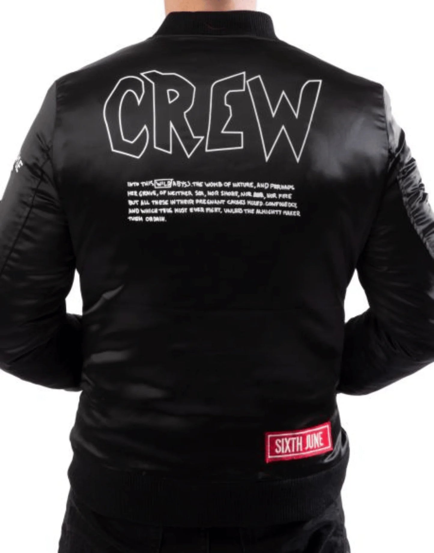 Crew Patches Black Bomber Jacket