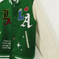 Lifted Anchors State Chenille Patch Varsity Jacket Green