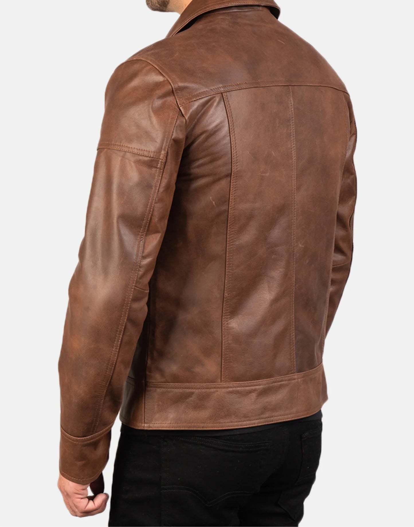 Brown Lavendard Biker Leather Jacket