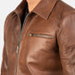 Brown Lavendard Biker Leather Jacket