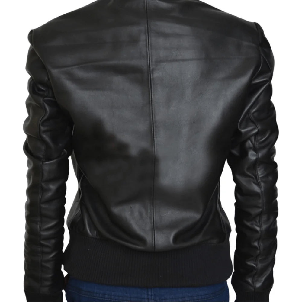 Elena Gilbert KRMA Jade Black Leather Jacket