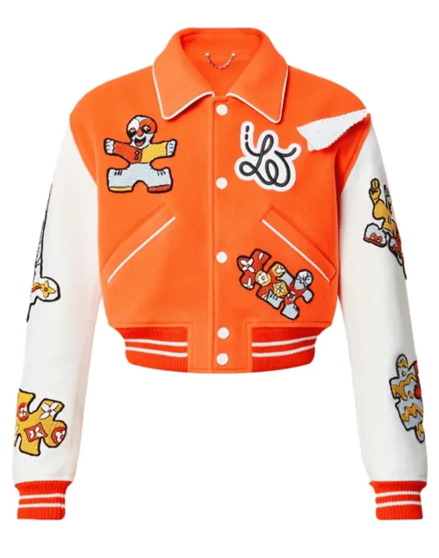 Orange & White Louis Vuitton Varsity Jacket