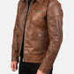 Brown Lavendard Biker Leather Jacket