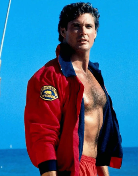 David Hasselhoff Baywatch Red Bomber Jacket