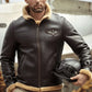 Brown RAF Aviator Airforce Sheepskin Shearling Leather Jacket