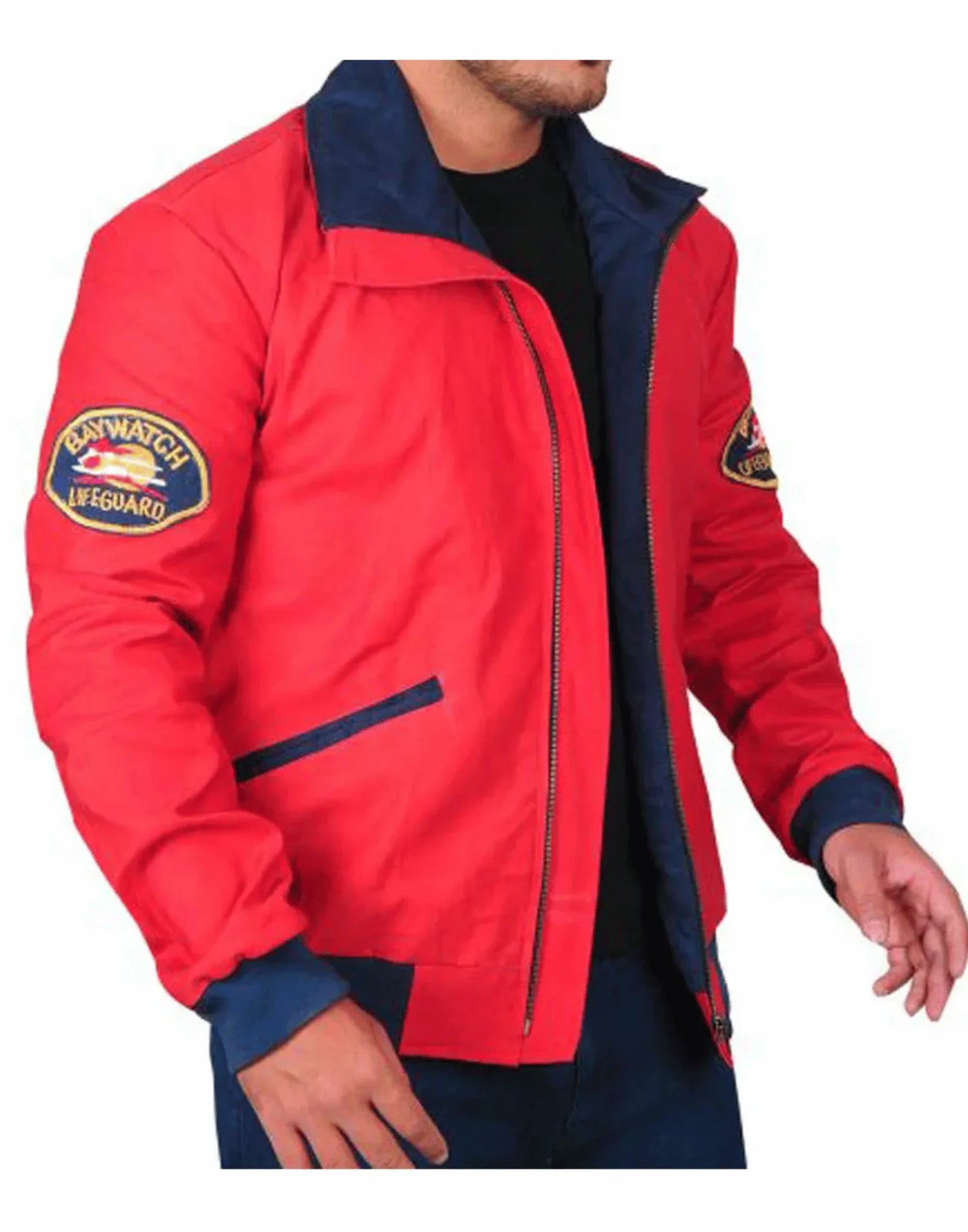 David Hasselhoff Baywatch Red Bomber Jacket