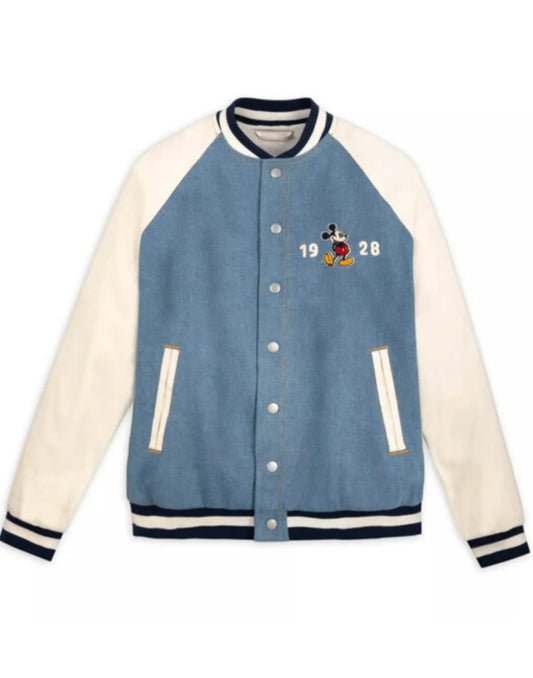 Mickey Mouse Varsity Jacket 1928 Blue And White