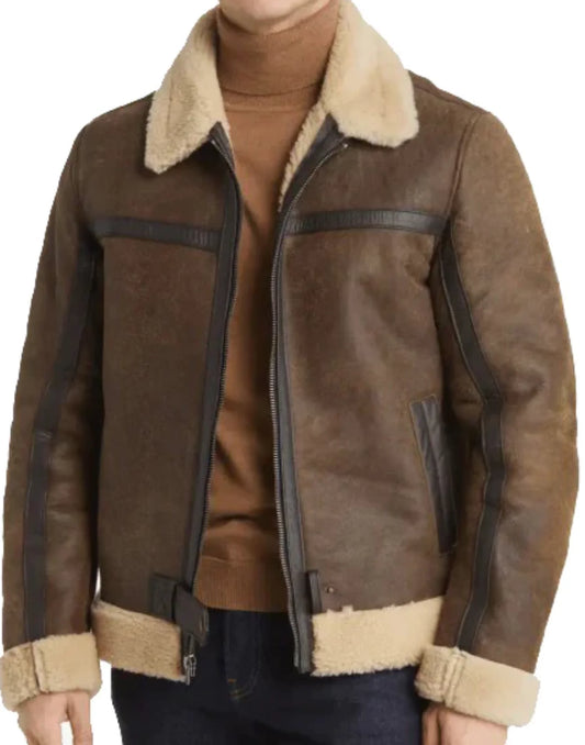 Brown Sheepskin Leather Jacket