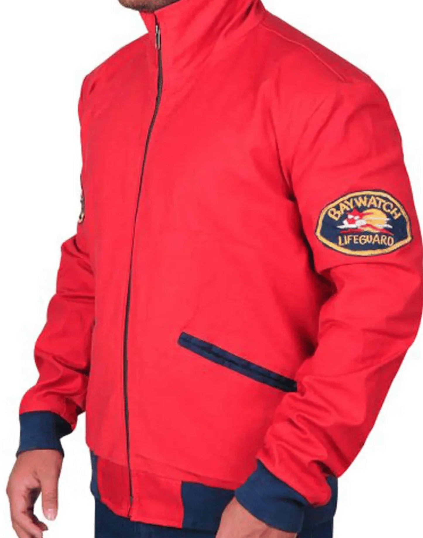 David Hasselhoff Baywatch Red Bomber Jacket