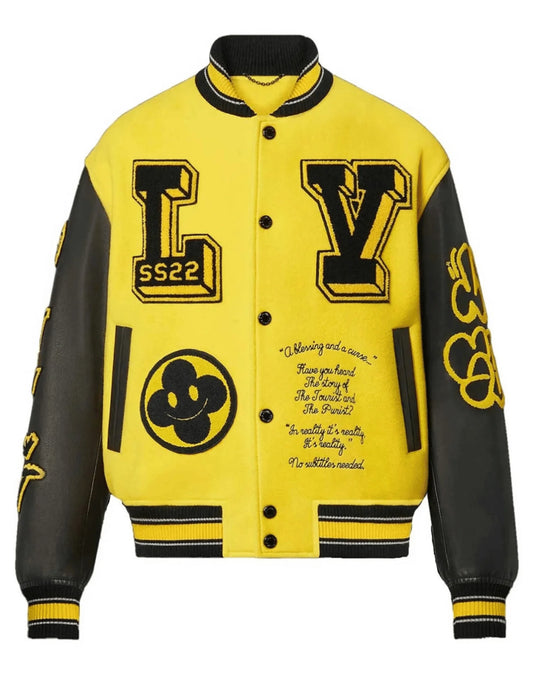 Yellow And Black Louis Vuitton Varsity Jacket