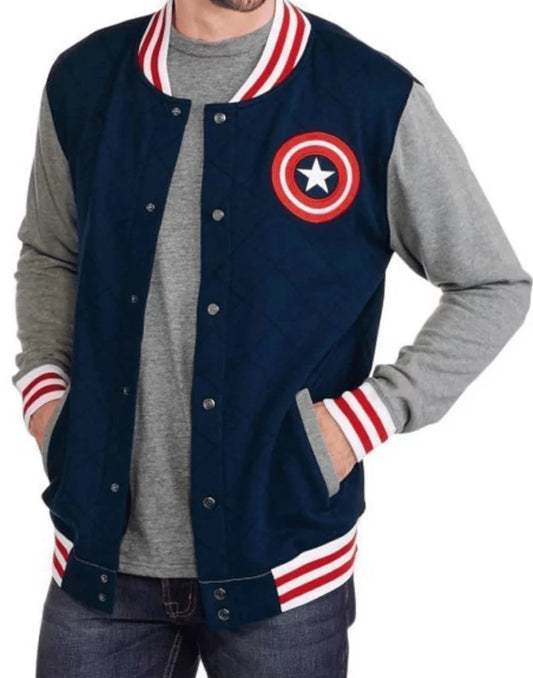 The Captain America Varsity Jacket Blue