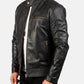 Dean Black Leather Biker Jacket