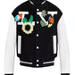 Black Louis Vuitton Crochet Flowers Varsity Jacket