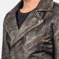 Distressed Brown Allaric Alley Biker Leather Jacket