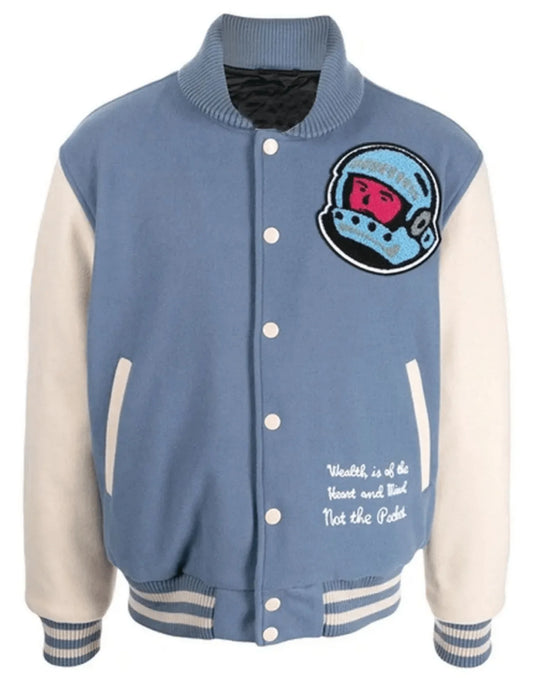 Cafeteria BBC Blue and Off-White Letterman Varsity Jacket