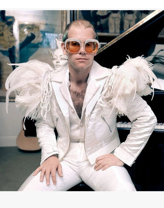 Elton John White Leather Jacket