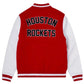 Red And White Houston Rockets Varsity Jacket