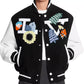 Black Louis Vuitton Crochet Flowers Varsity Jacket