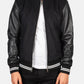 Harrison Black Hybrid Varsity Jacket