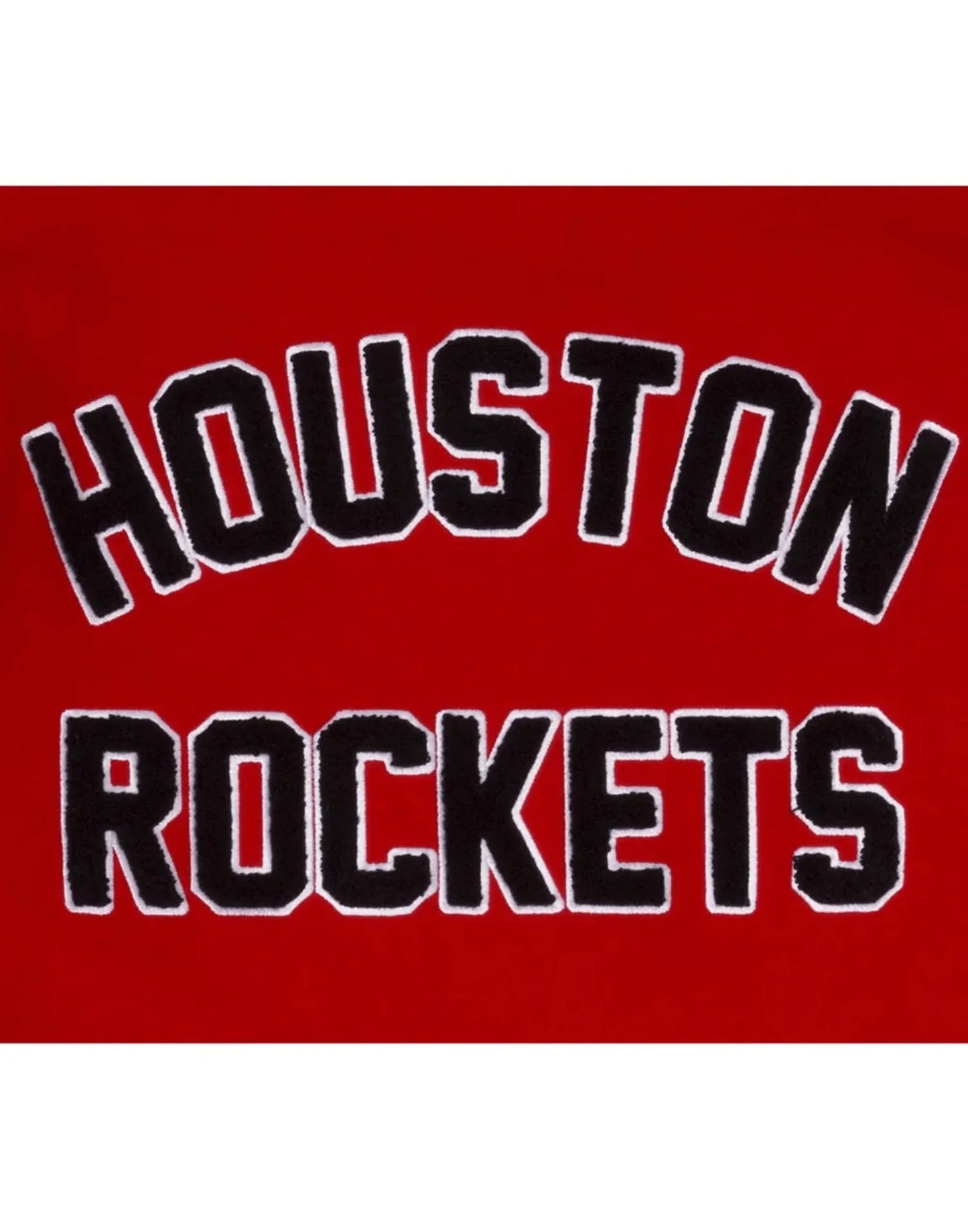 Red And White Houston Rockets Varsity Jacket