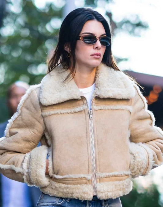 Kendall Jenner Newyork White Suede Jacket