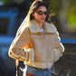 Kendall Jenner Newyork White Suede Jacket