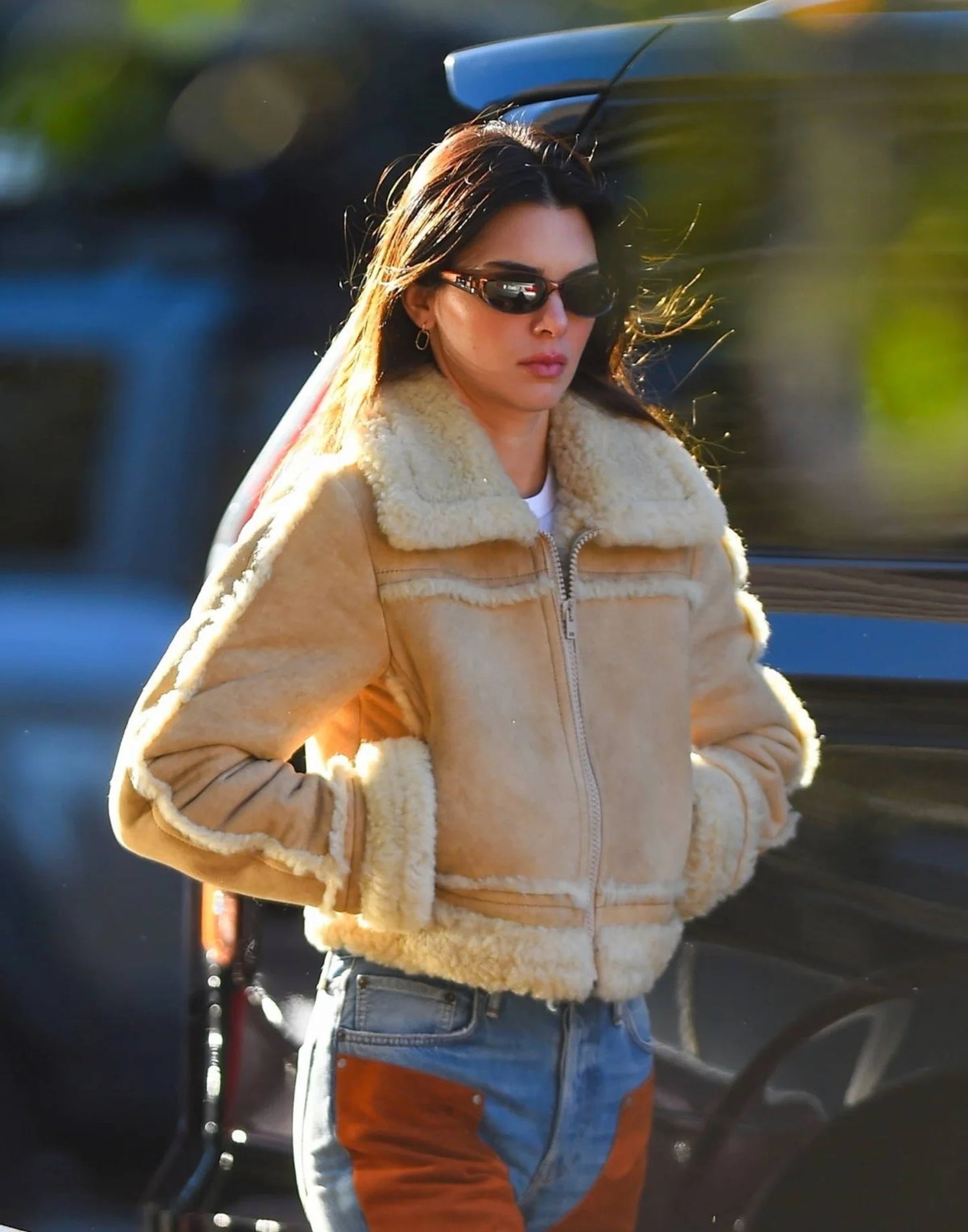 Kendall Jenner Newyork White Suede Jacket