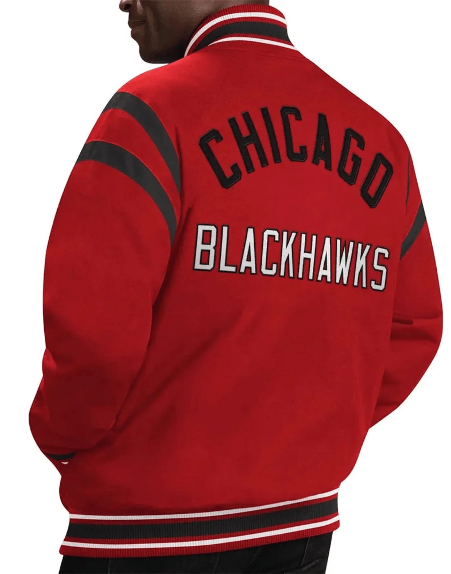 Red Chicago Blackhawks Tailback Varsity Jacket