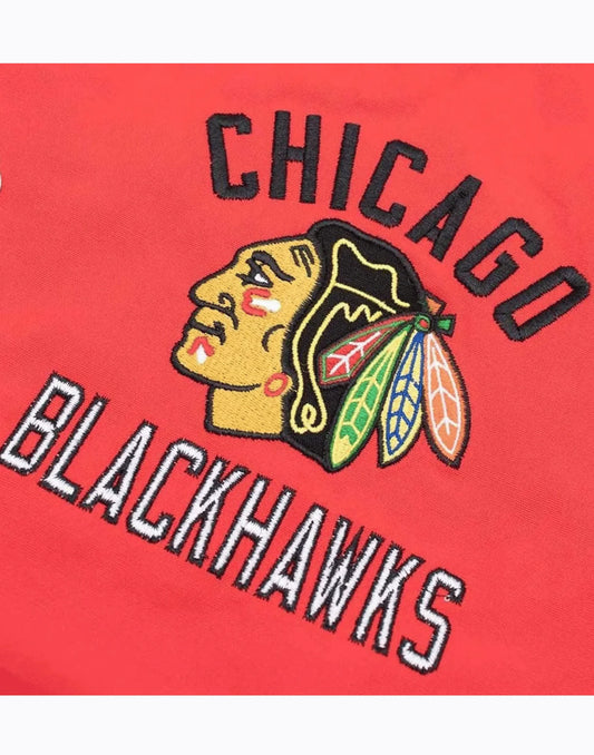 Red Chicago Blackhawks Tailback Varsity Jacket