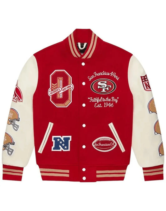 Red OVO NFL Varsity Jacket