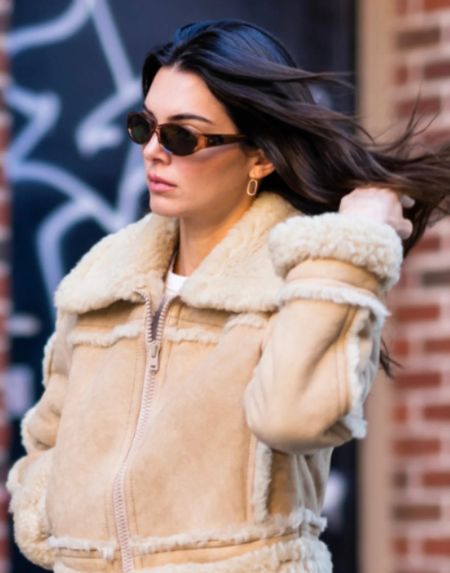 Kendall Jenner Newyork White Suede Jacket