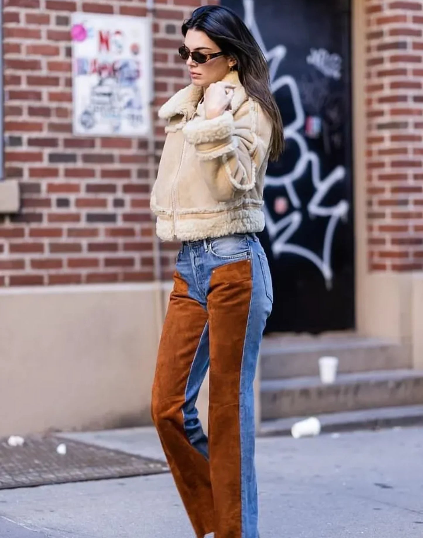 Kendall Jenner Newyork White Suede Jacket