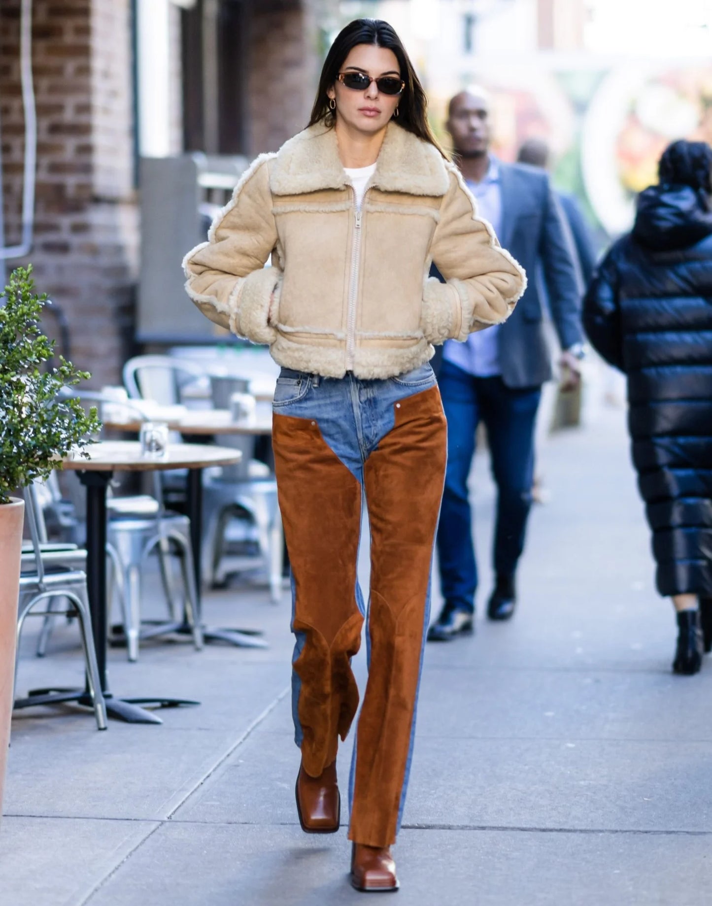 Kendall Jenner Newyork White Suede Jacket