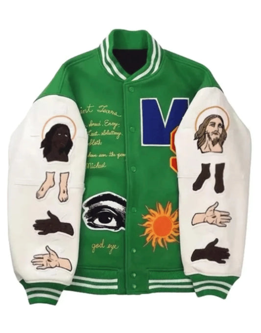 Choose Your Savior Varsity Jacket Green