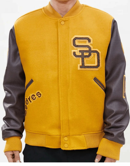 San Diego Padres Orange And Yellow Varsity Jacket