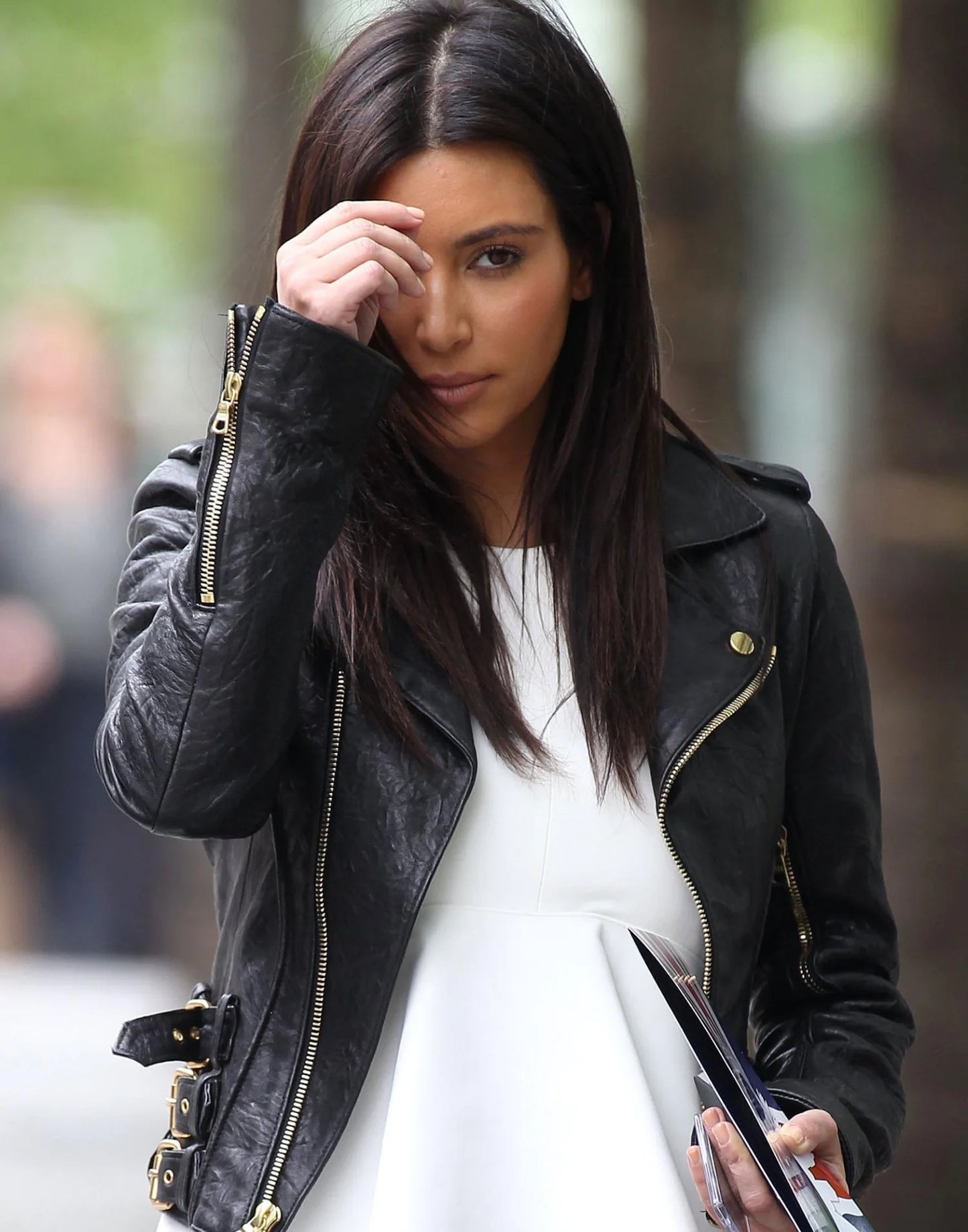 Kim Kardashian Biker Leather Jacket