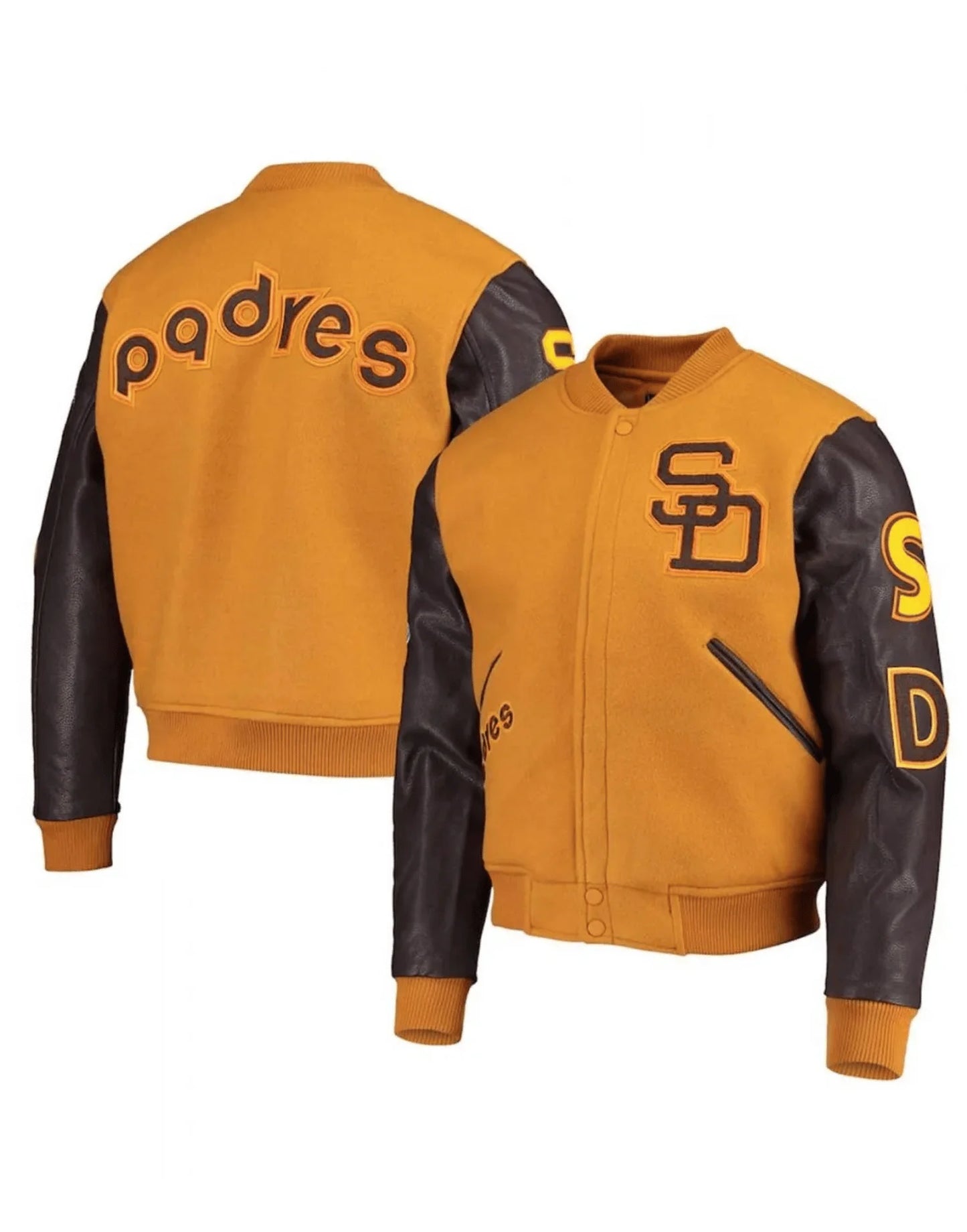 San Diego Padres Orange And Yellow Varsity Jacket